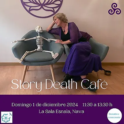 Story Death Café en La Sala Esnala, Nava - Jennifer Ramsay Cuentacuentos y Narración Oral en Asturias